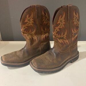 Justin Boots Brown Leather Cowboy Boots